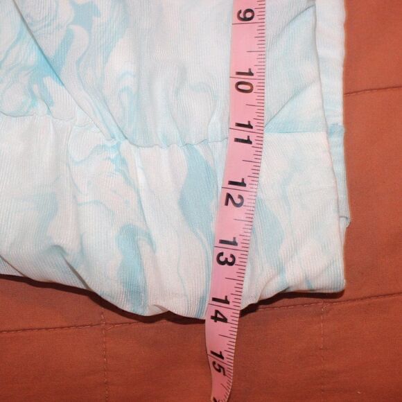 New Elodie Blue Cloud Printed Ruffle Mini Skirt Women's Size L - Picture 6 of 8